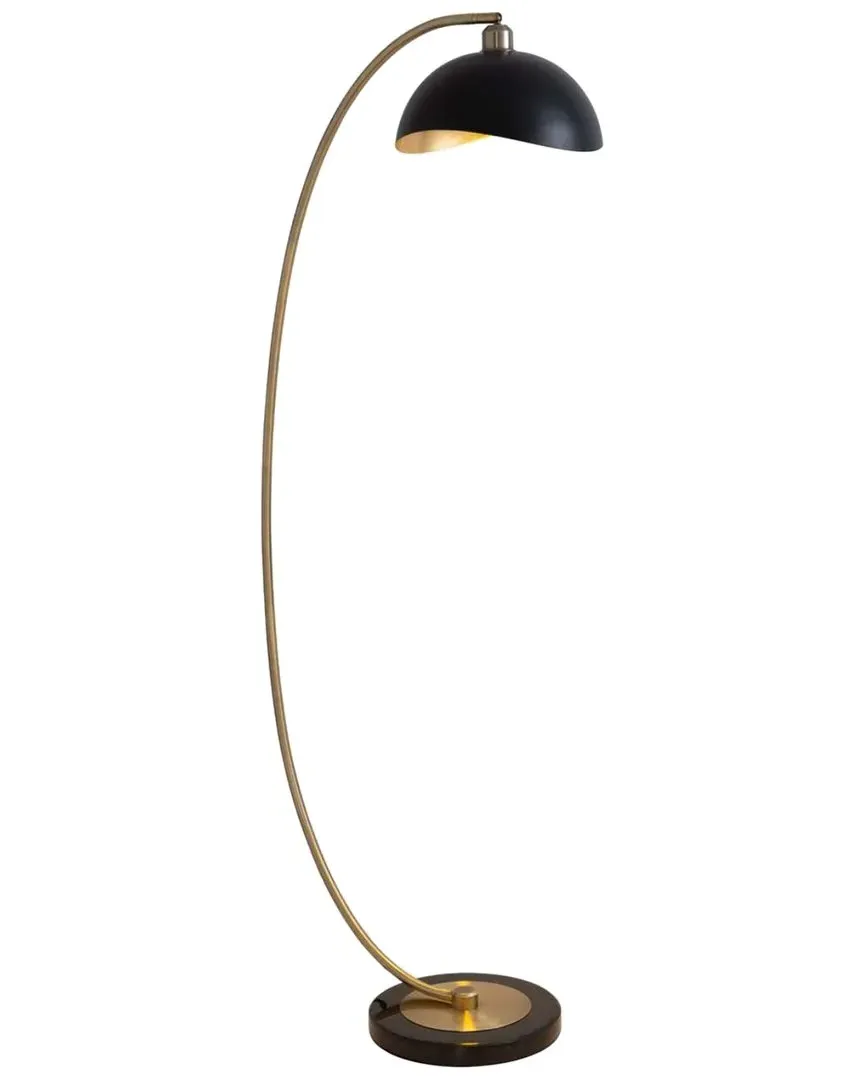 Luna Bella Chairside Arc Floor Lamp - Weathered Brass, Steel