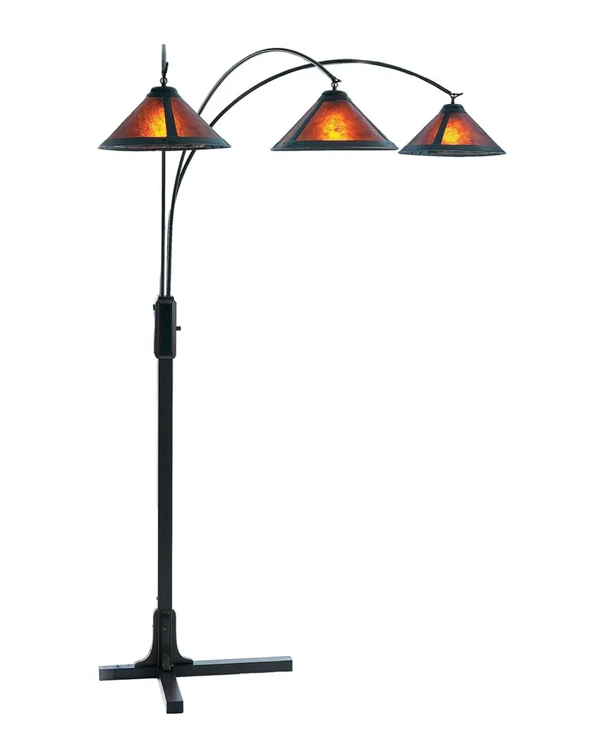 Natural Mica 3-Light Arc Floor Lamp - Espresso, Bronze image