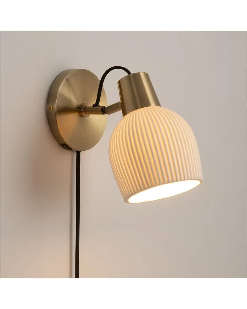 Petaluma Wall Sconce - Weathered Brass, Bone Porcelain