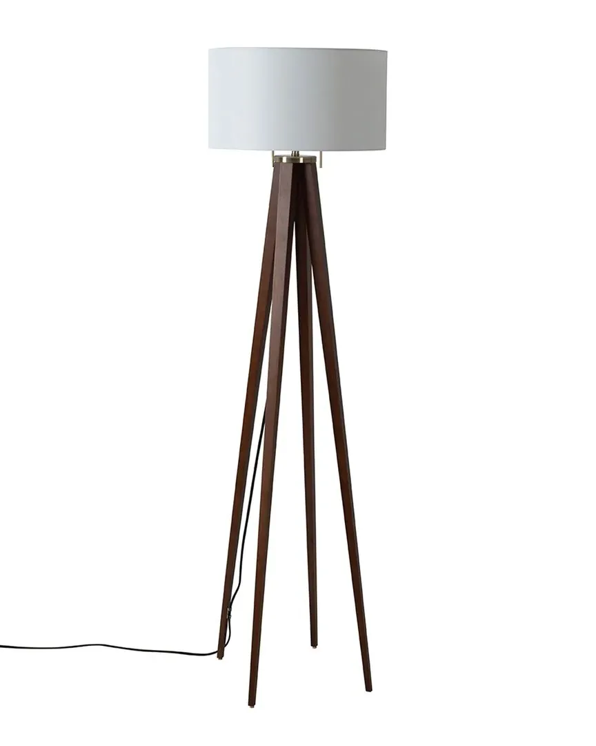 Quattro Floor Lamp with Pull Chain - Dark Walnut, Wood image