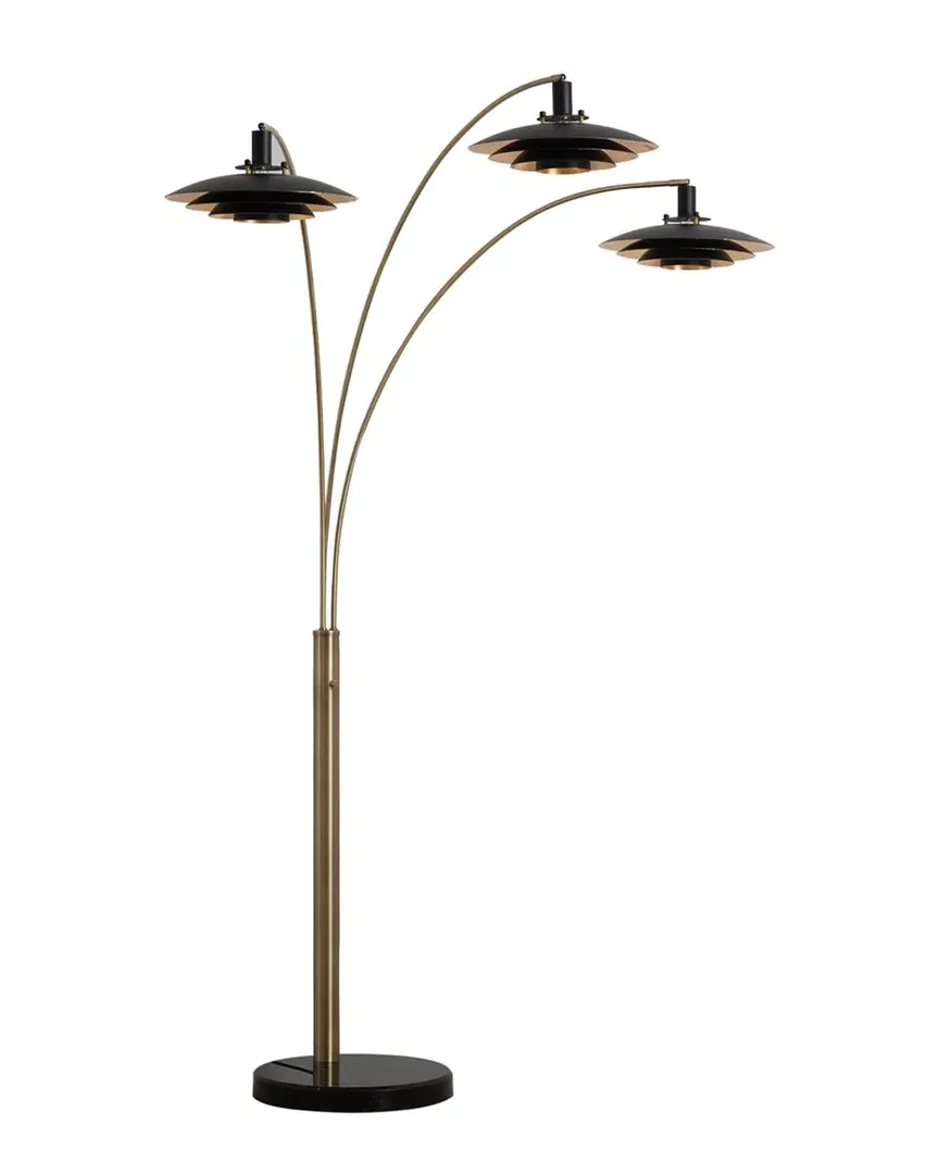 Rancho Mirage 3-Light Arc Floor Lamp - Black, Steel