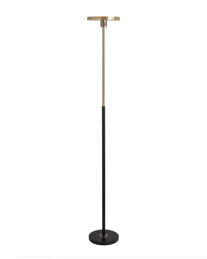 Redondo Torchiere Floor Lamp - Matte Black, Marble image