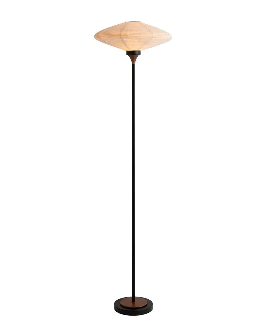 Roswell Torchiere Floor Lamp - Matte Black, Walnut