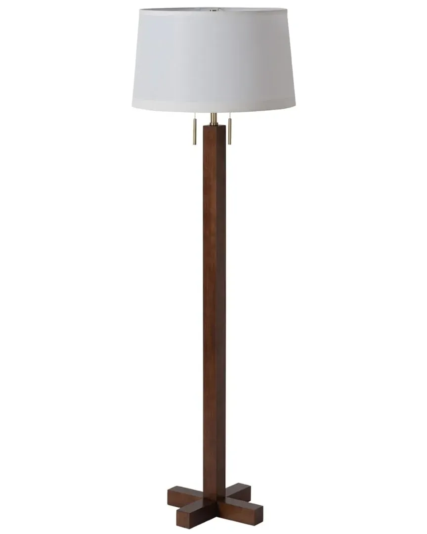 Swiss Cross Floor Lamp - Walnut, Weathered Brass
