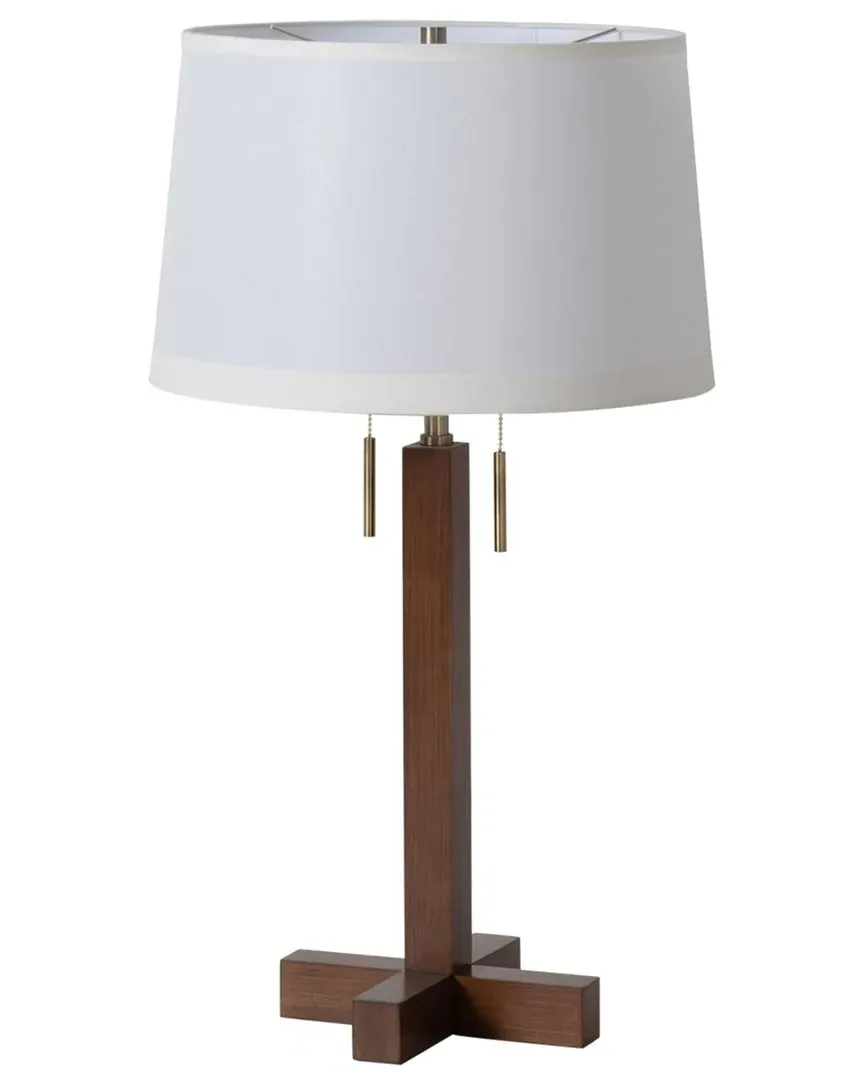 Swiss Cross Table Lamp - Walnut, Weathered Brass image