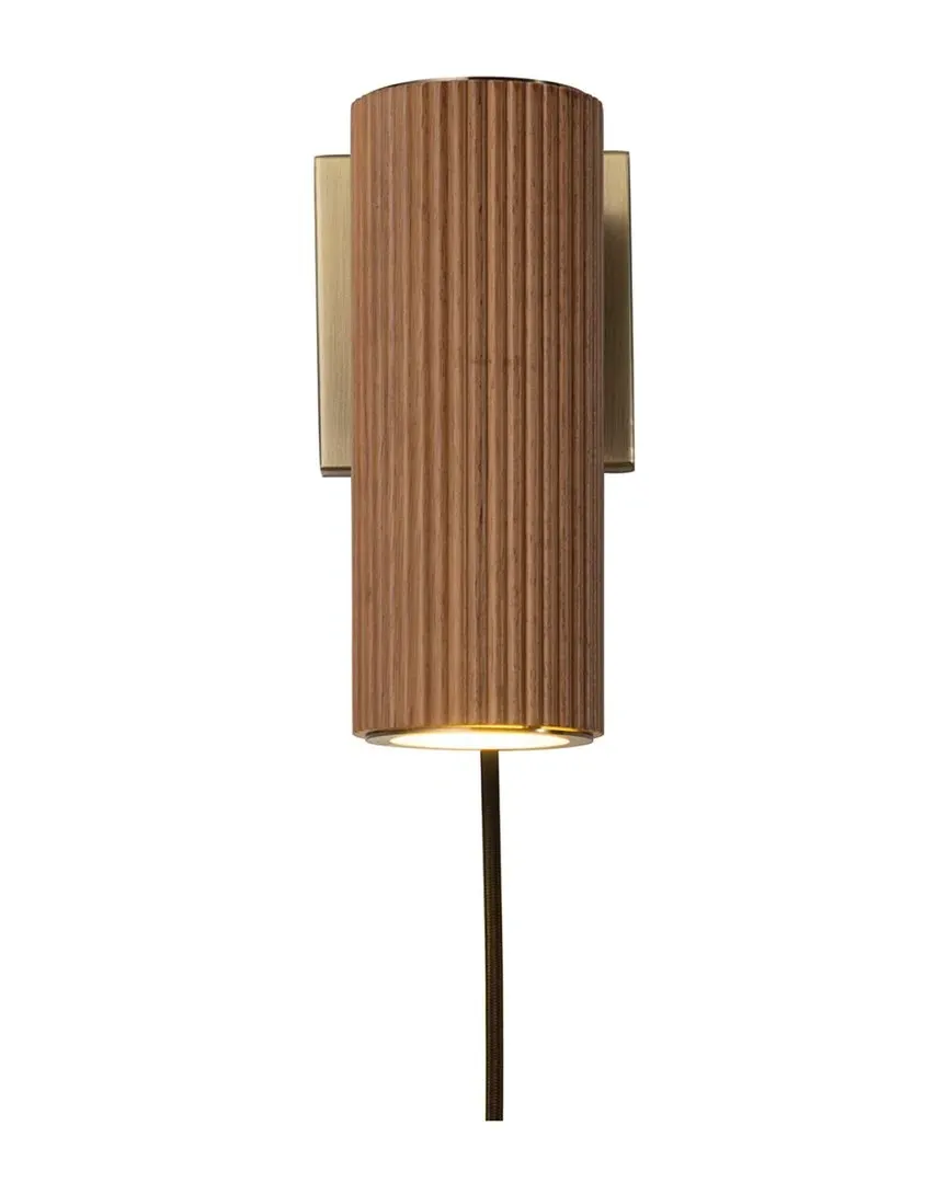 Tambo Wall Sconce - Natural Ash, Weathered Brass image
