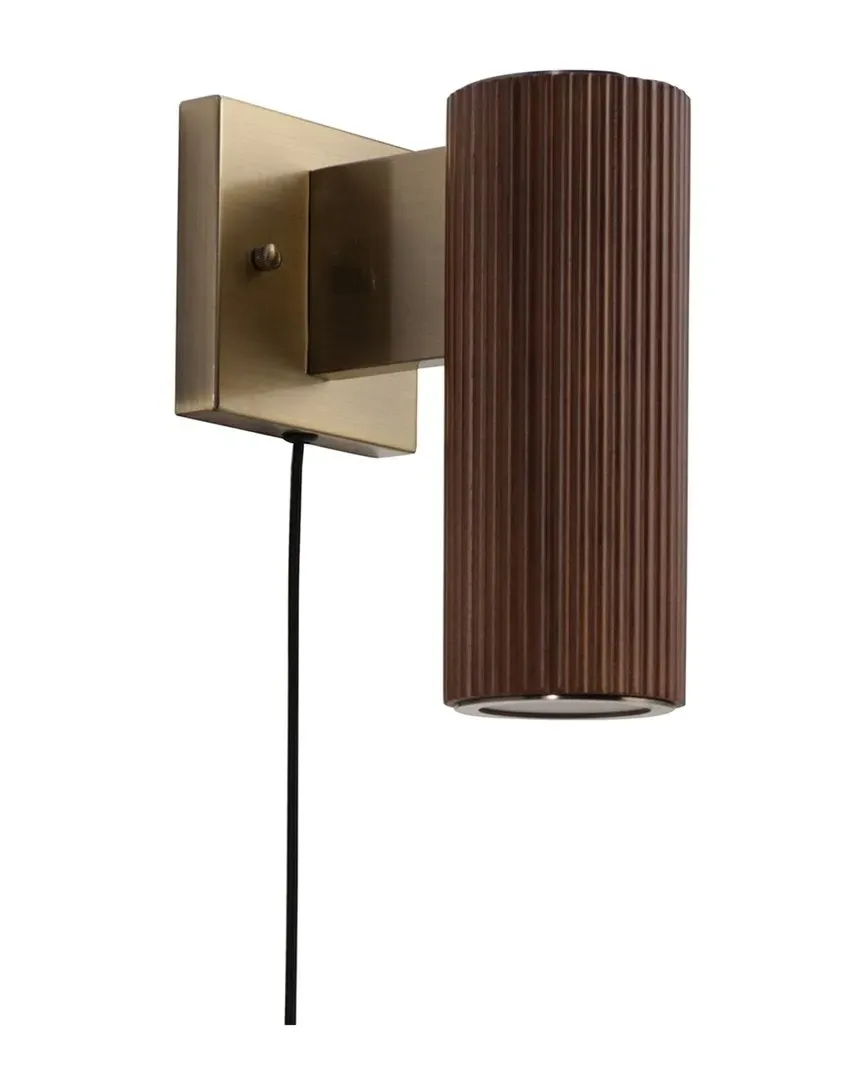 Tambo Wall Sconce - Walnut, Weathered Brass