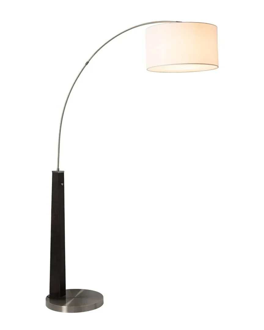 Taper Arc Floor Lamp with Dimmer - Walnut, Steel