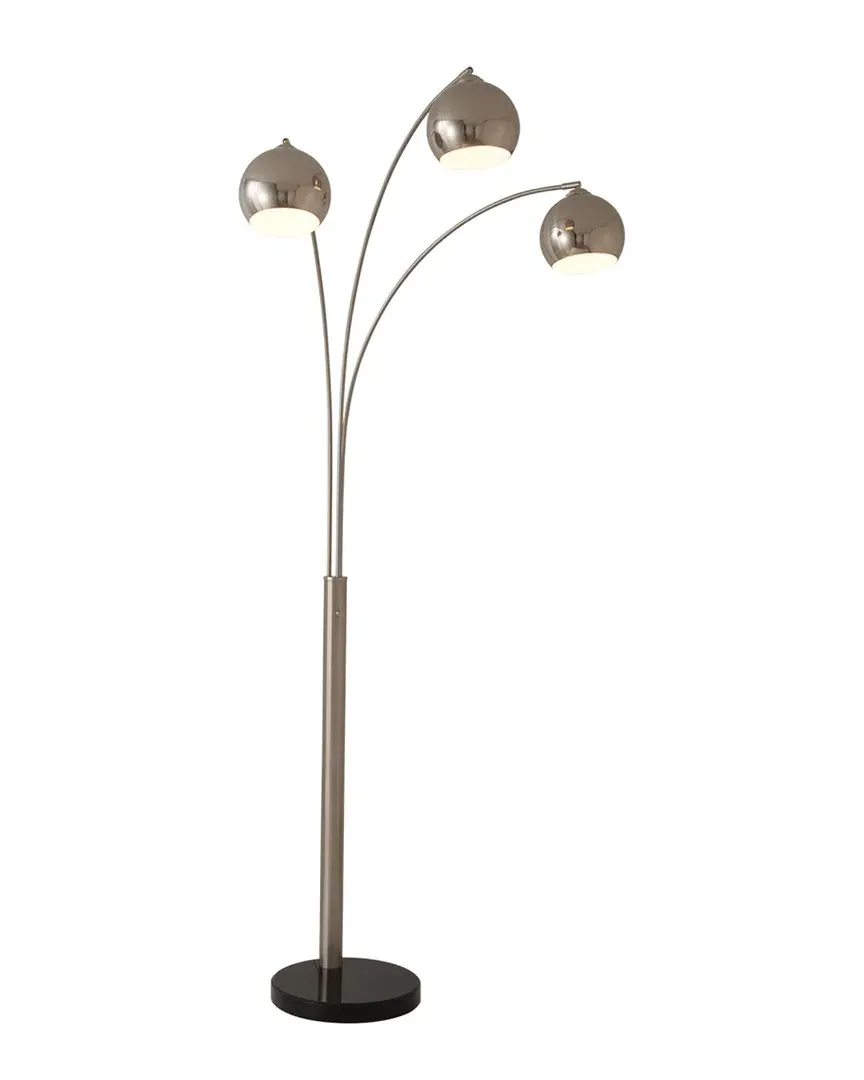 Triplet 3 Light Arc Floor Lamp with Dimmer - Satin Nickel image