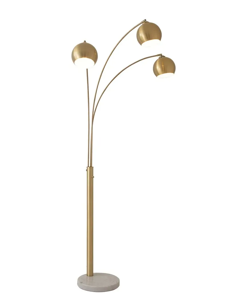 Triplet 3 Light Arc Floor Lamp with Dimmer - Weathered Brass