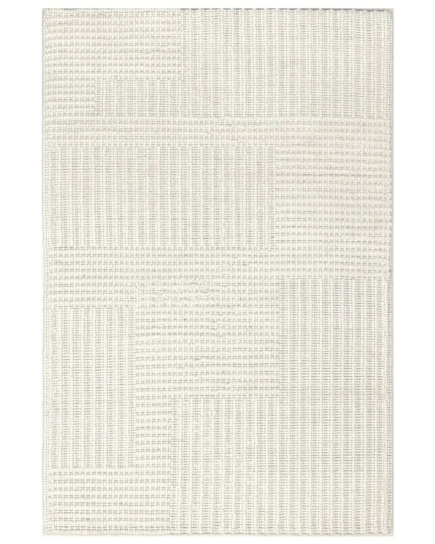 Dorene High-Low Striped Wool Area Rug - Ivory image