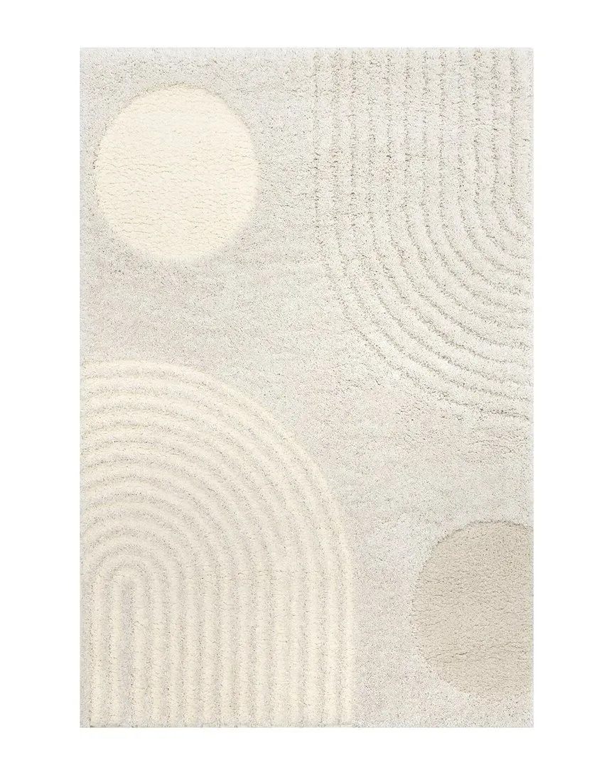 Gloria Abstract Shag Area Rug - Beige image