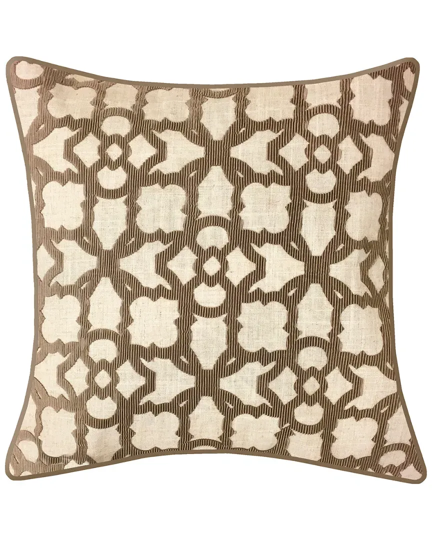 New York Botanical Garden Trellis Square Throw Pillow - Taupe