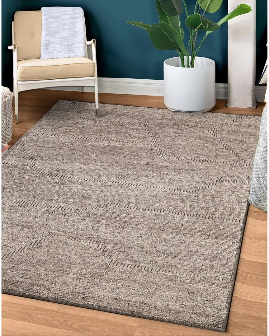 Hand Knotted Manali Wool Rug - Grey