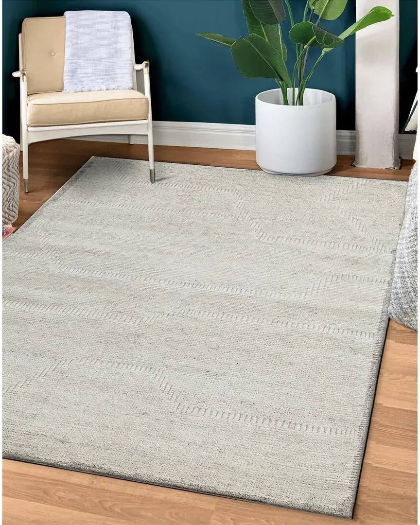 Hand Knotted Manali Wool Rug - Ivory