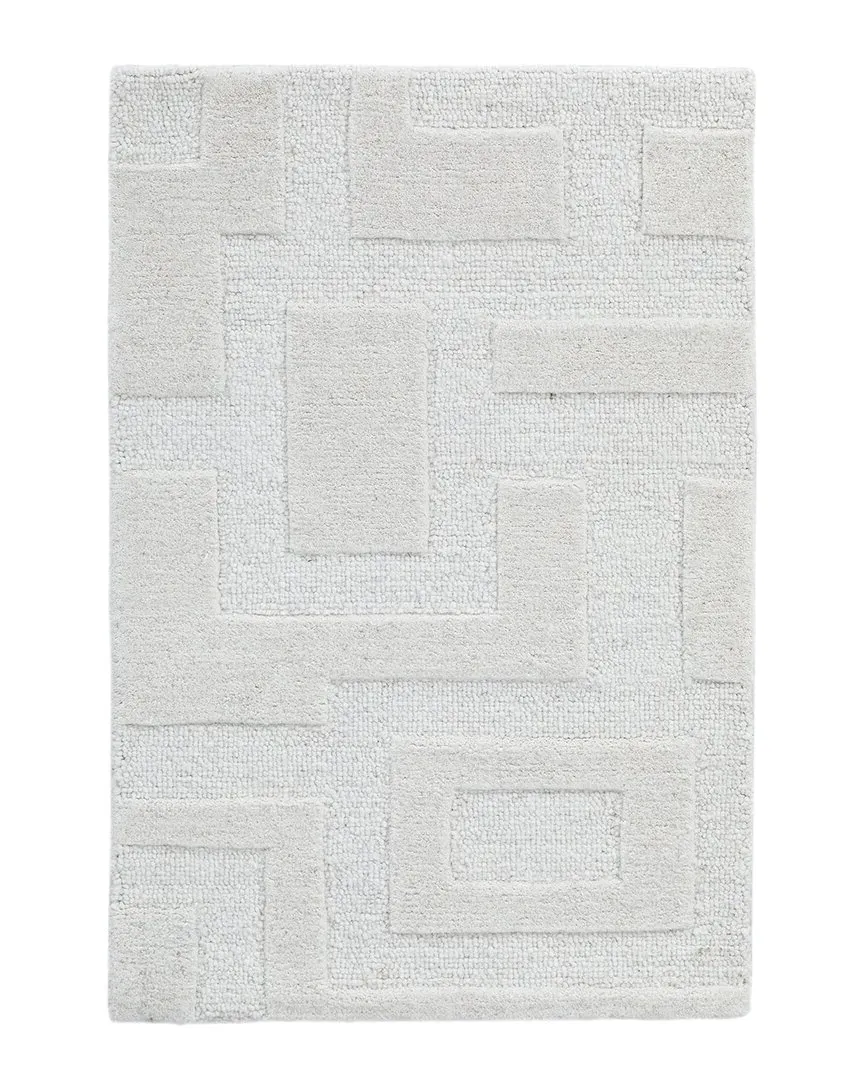 Hand Tufted Mid-Century Wool Rug - White