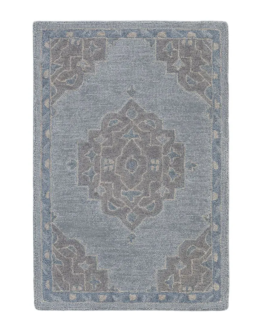 Hand Tufted Noble Wool Rug - Blue image