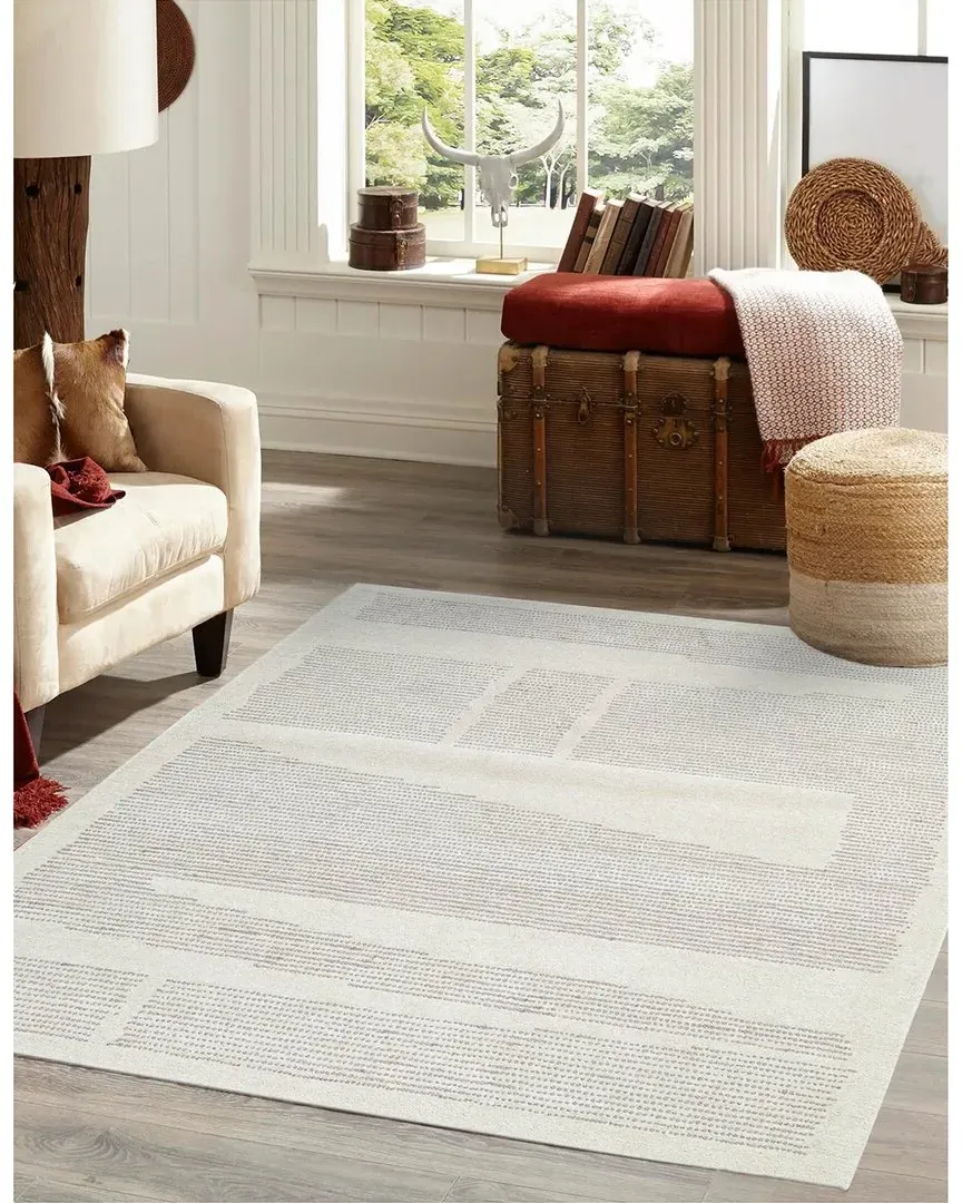 Jaipur Hand Loomed Area Rug - White, Wool