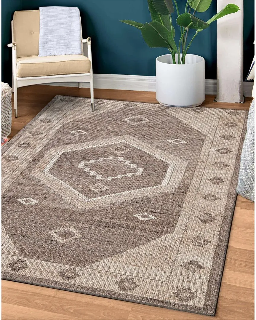 Leah Hand Woven Wool Rug - Brown image