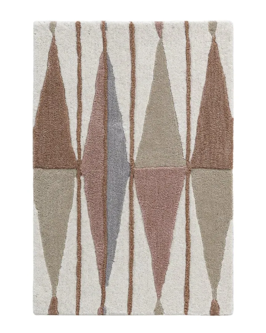 Table Tufted Triangular Wool Rug - Terracotta