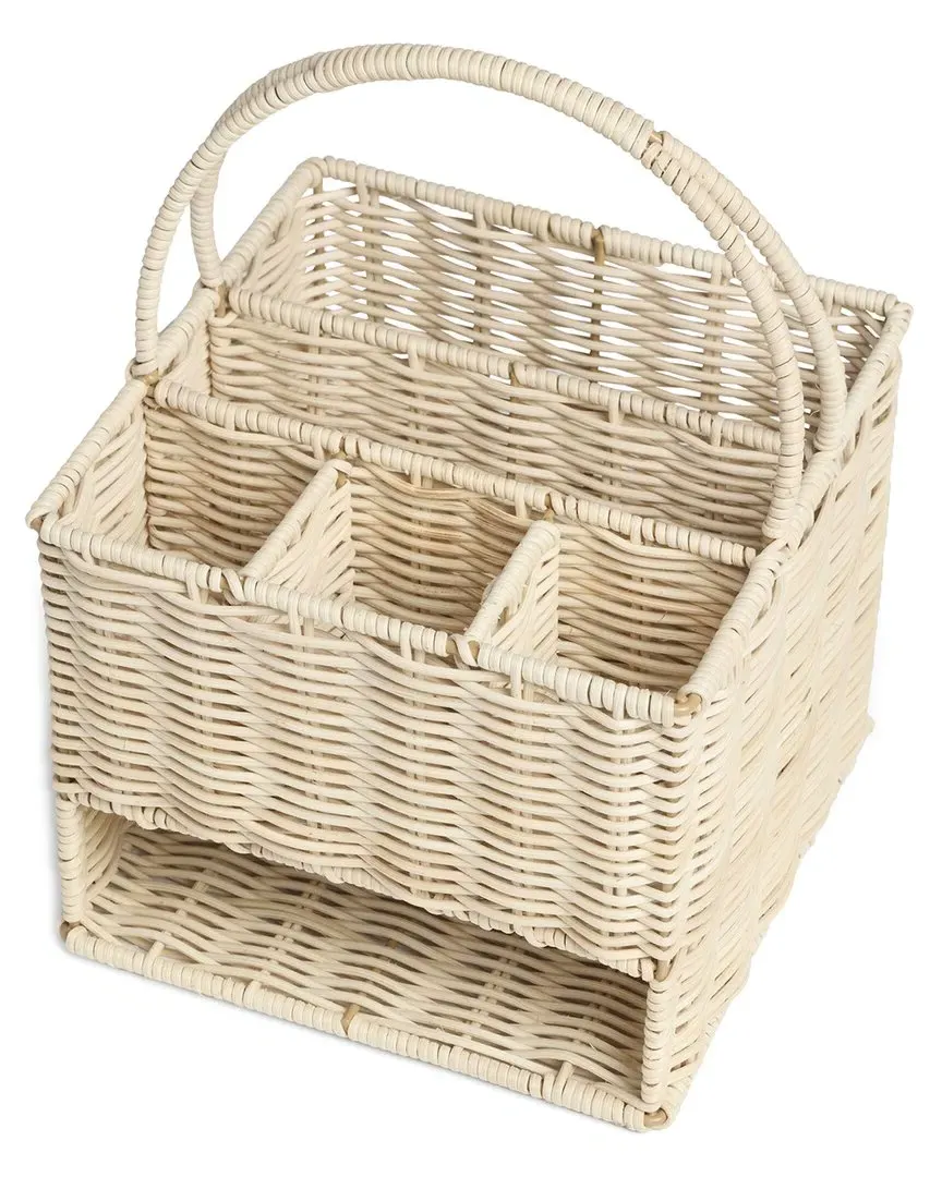 24/7 Outdoor Living Flatware Storage Caddy - Tan, Rattan image