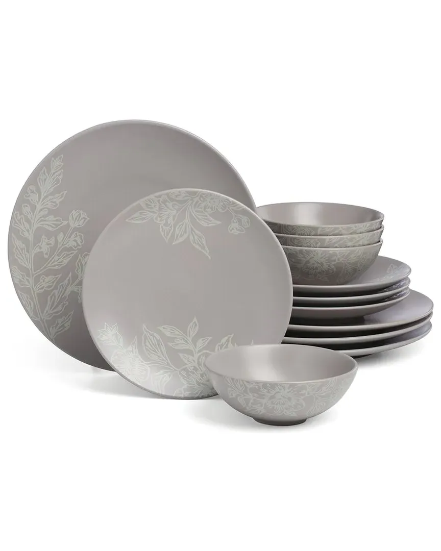 Roseto 12-Piece Dinnerware Set - Pumice image