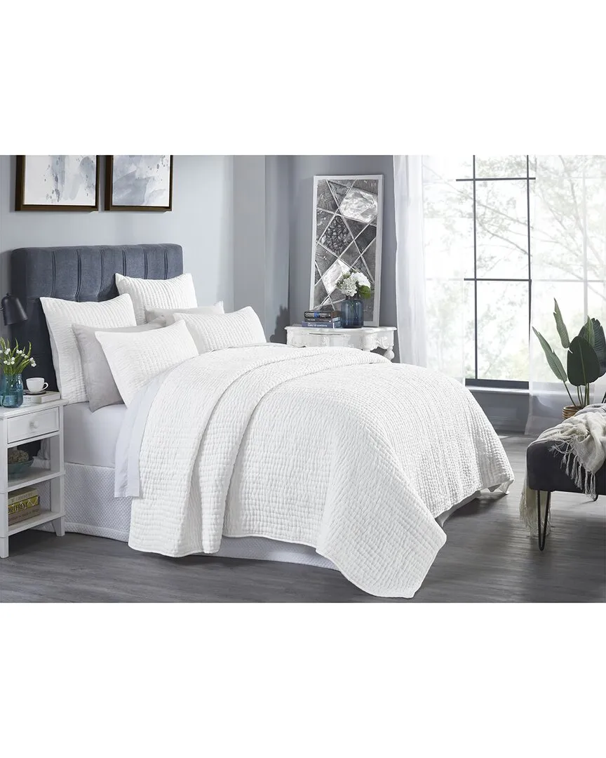 Bella Stone Washed Cotton Quilt - White