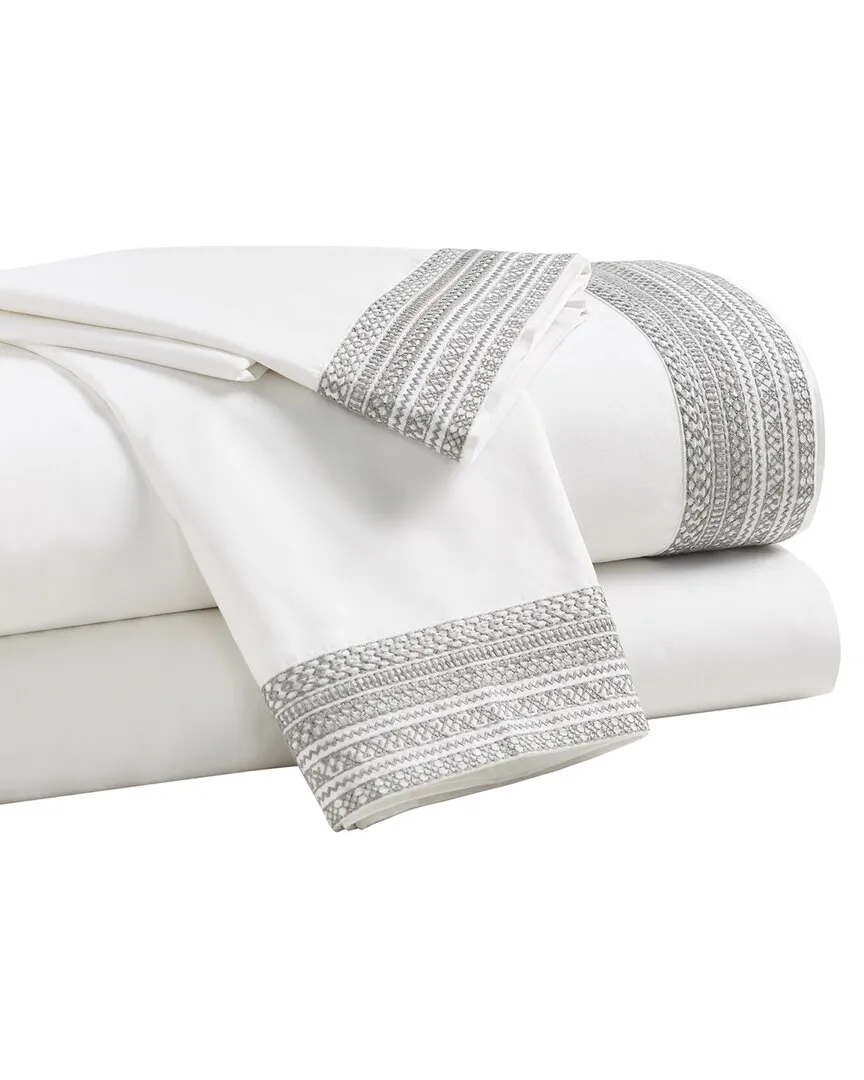 Olivia Cotton Percale 300 Thread Count Sheet Set - Fog