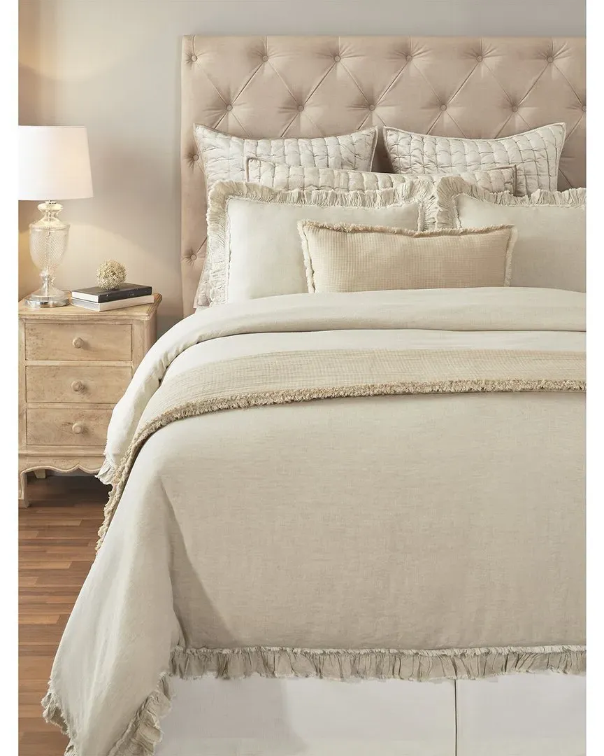 Ruffle European Linen Duvet Cover - Beige