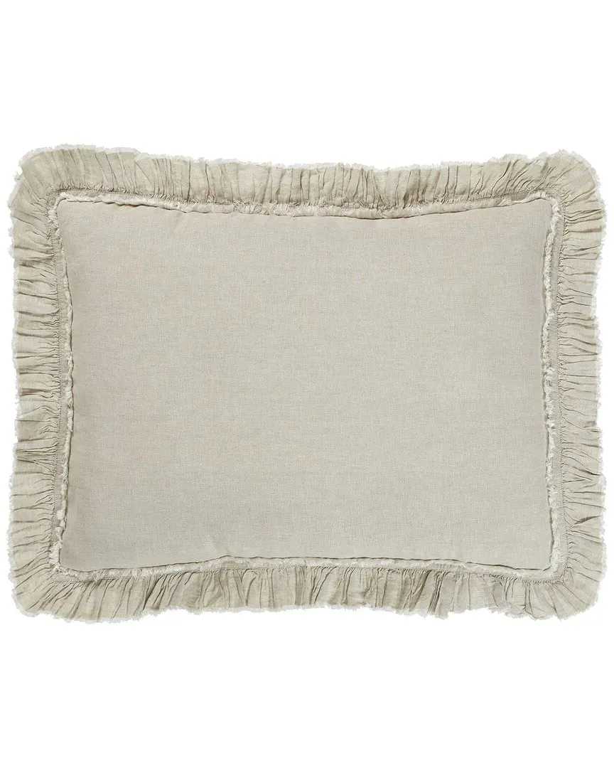 Ruffle European Linen Sham Set - Beige image