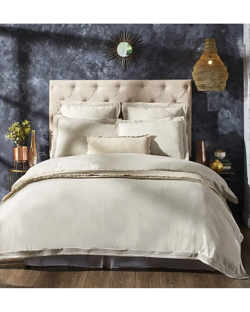 Sienna European Linen Lace Duvet Cover - Beige