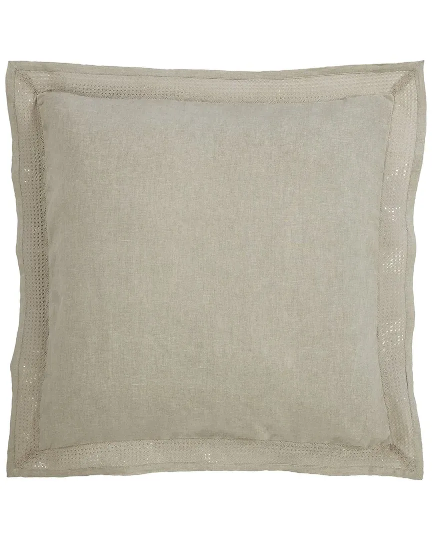 Sienna European Linen Lace Duvet Cover Euro Sham - Beige image