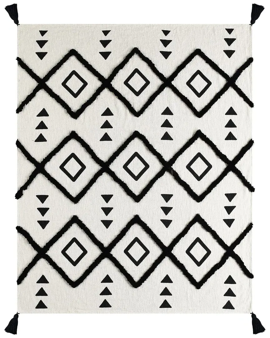 Tribal Throw Blanket - Black, Cotton image