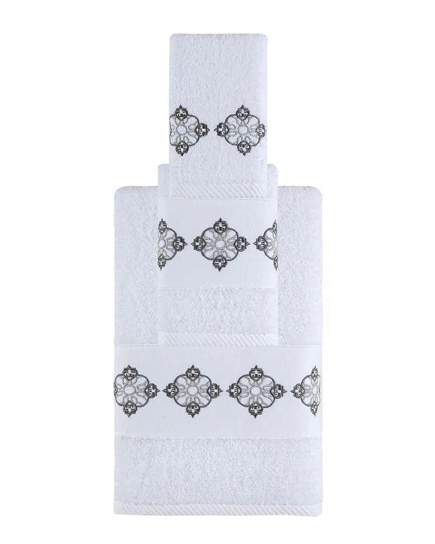 Amphora 3-Piece Towel Set - White, Turkish Cotton image