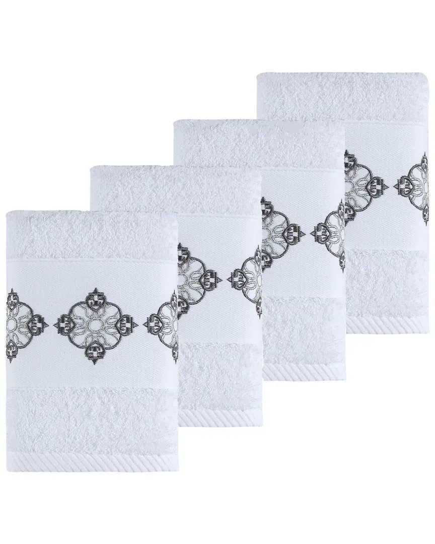 Amphora 4pc Hand Towel Set - White, Turkish Cotton image