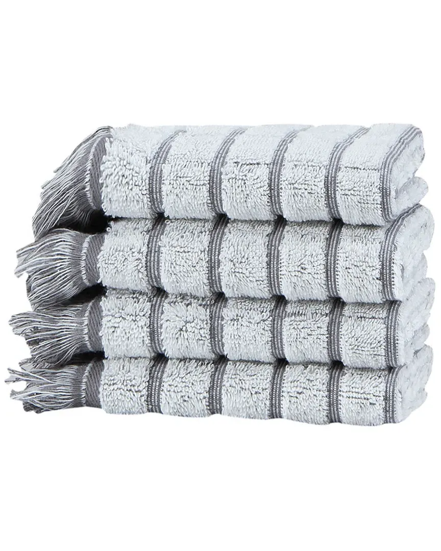 Antique 4pc Washcloths Set - Grey, Turkish Cotton image