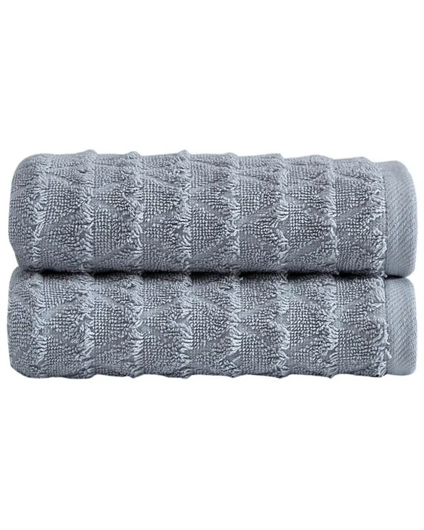 Azure 2pc Hand Towel Set - Grey, Turkish Cotton