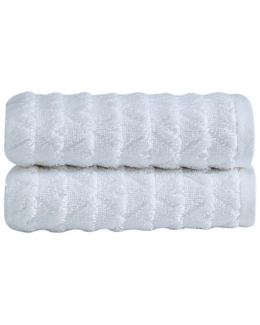 Azure 2pc Hand Towel Set - White, Turkish Cotton