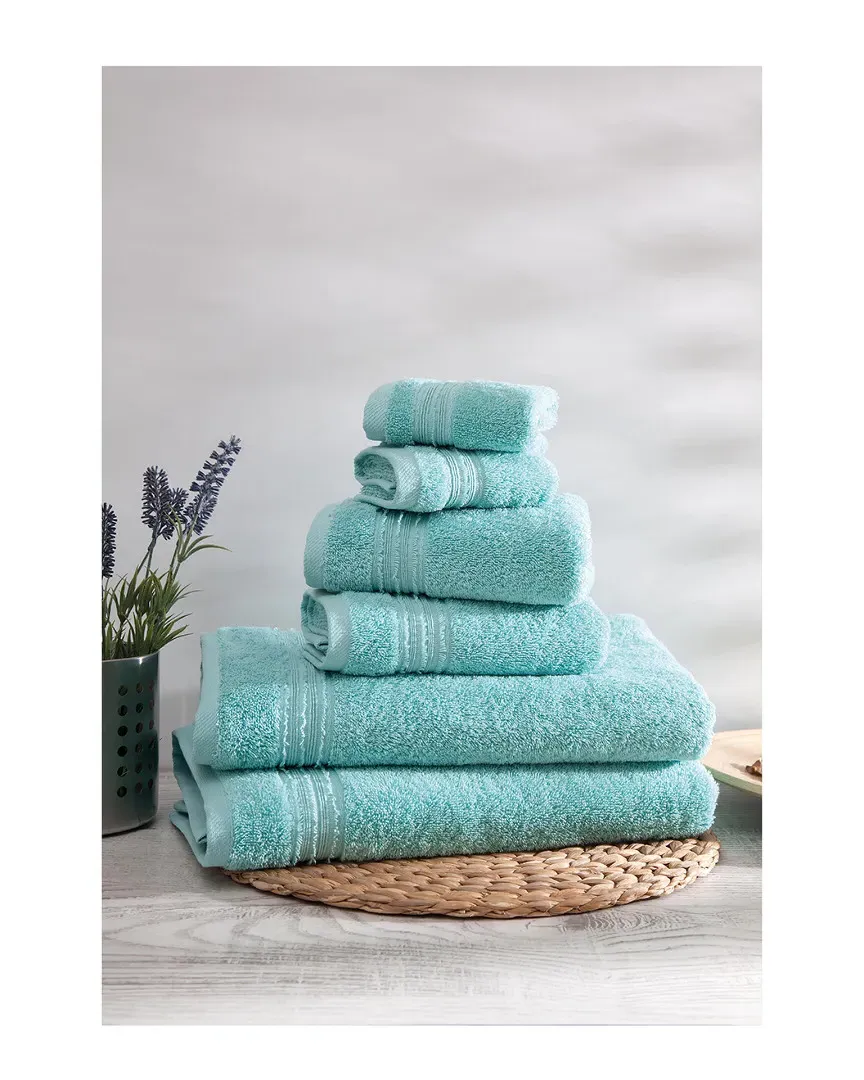 Cascade 6pc Towel Set - Aqua, Turkish Cotton image