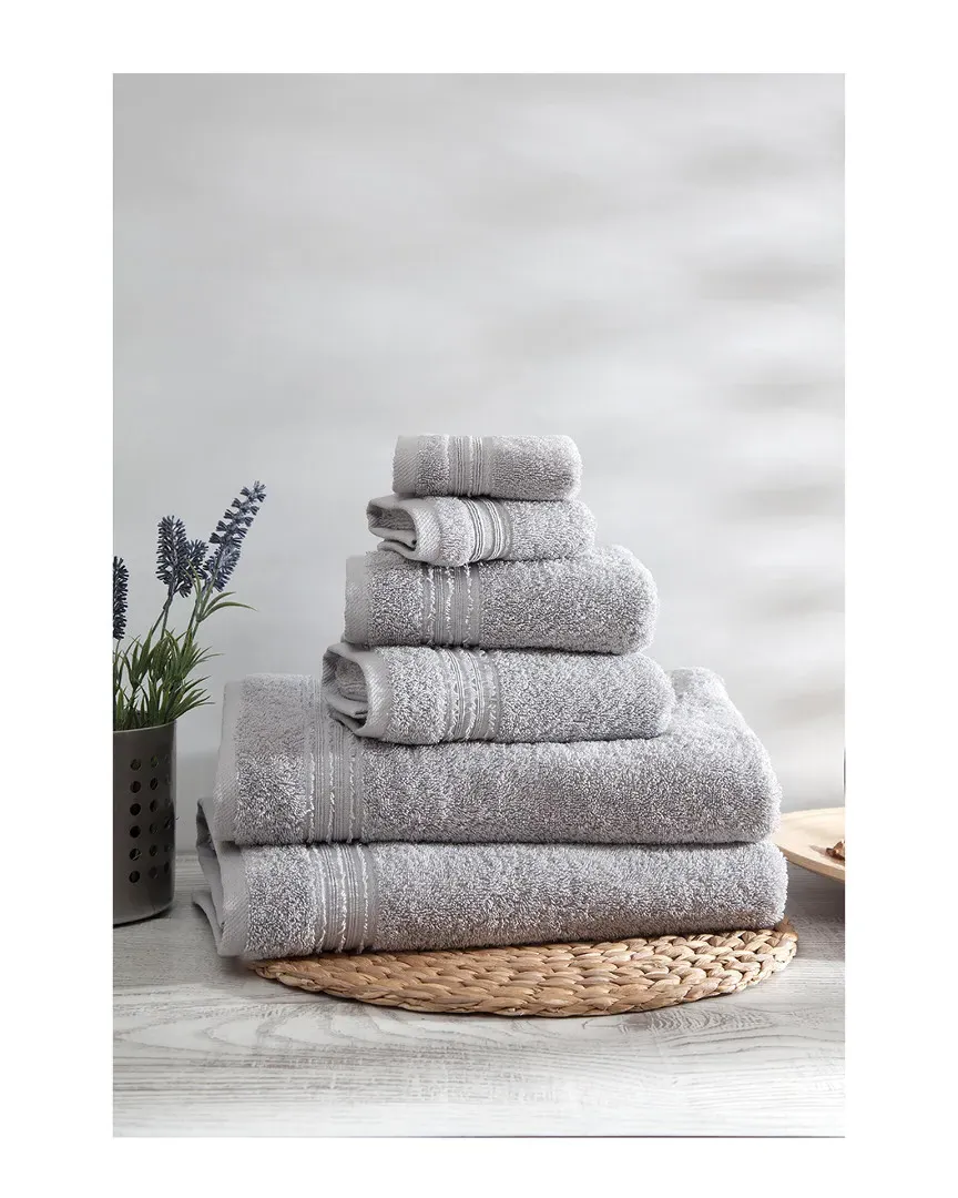 Cascade 6pc Towel Set - Gray, Turkish Cotton