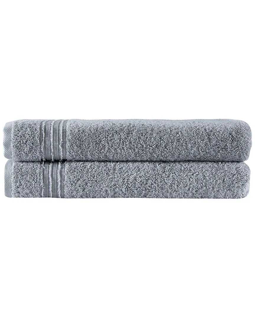 Cascade Bath Towel Set of 2 - Gray, Turkish Cotton