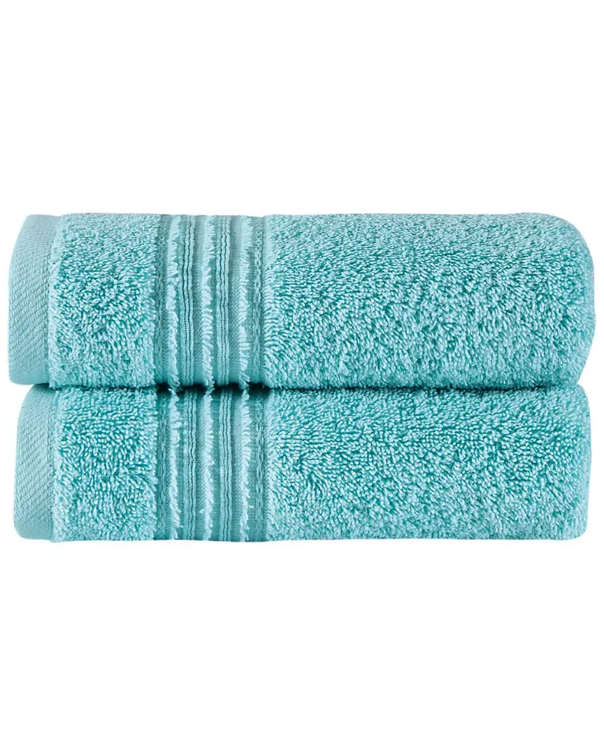Cascade Hand Towels Set of 2 - Aqua, Turkish Cotton image