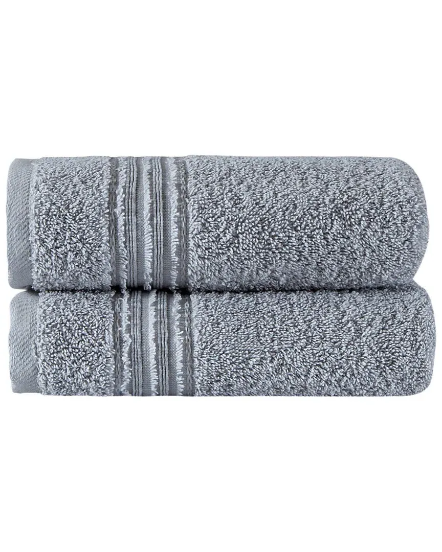 Cascade Hand Towels Set of 2 - Gray, Turkish Cotton