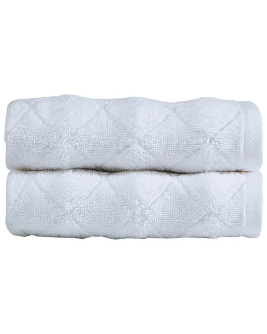 Esperance 2pc Hand Towel Set - White, Turkish Cotton
