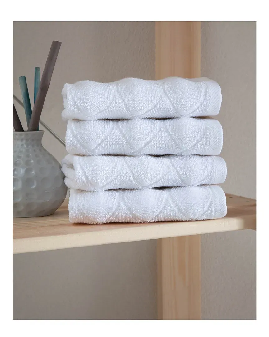 Esperance 4pc Washcloth Set - White, Turkish Cotton