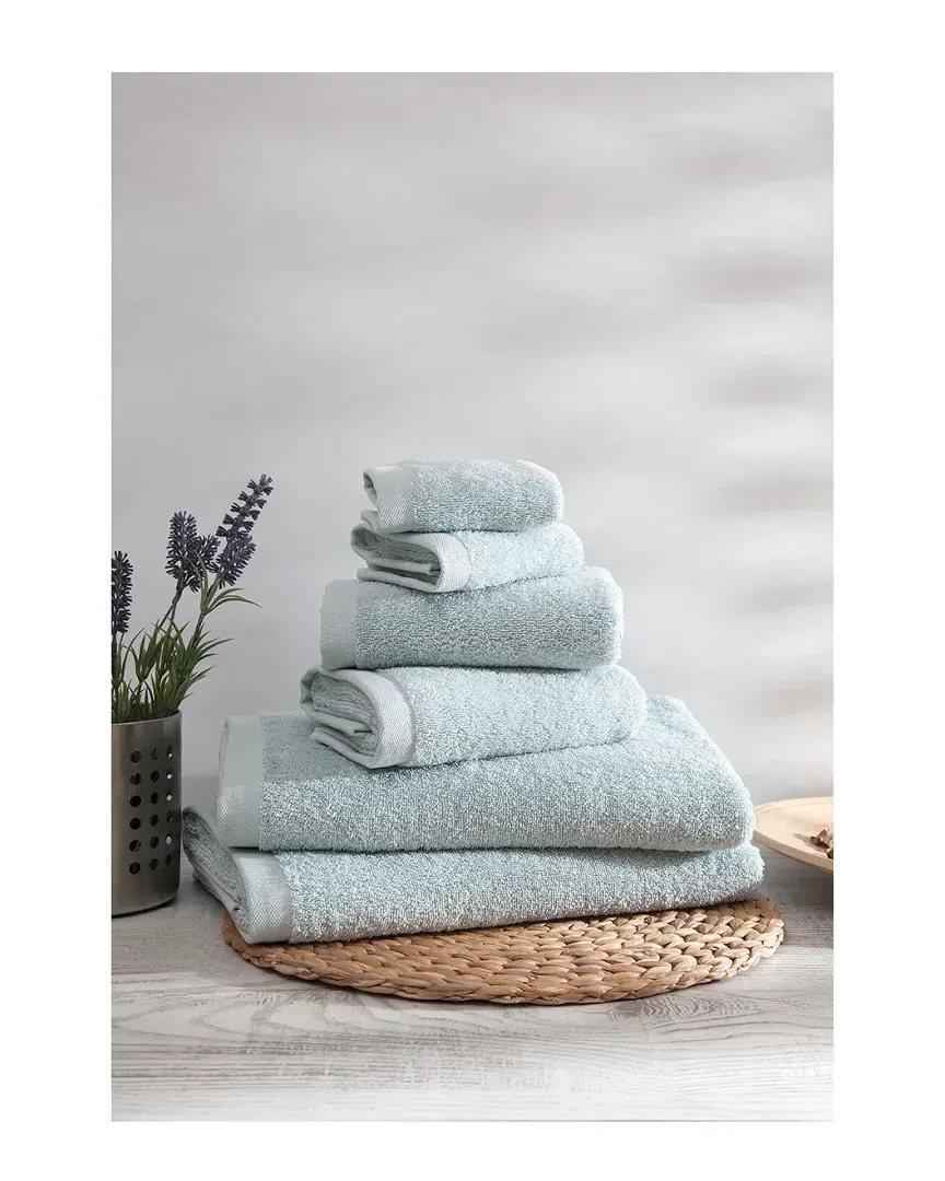 Horizon 6-Piece Towel Set - Green, Turkish Cotton
