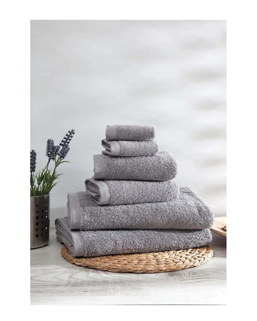 Horizon 6-Piece Towel Set - Grey, Turkish Cotton