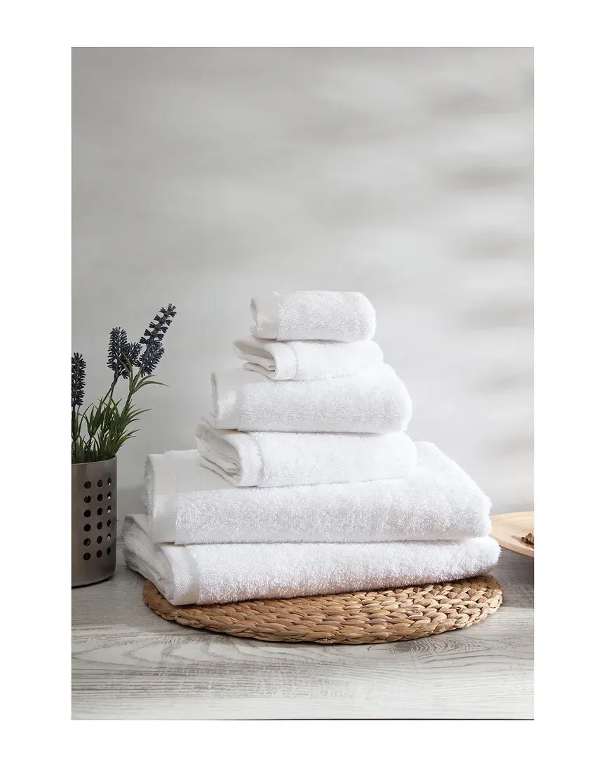 Horizon 6-Piece Towel Set - White, Turkish Cotton