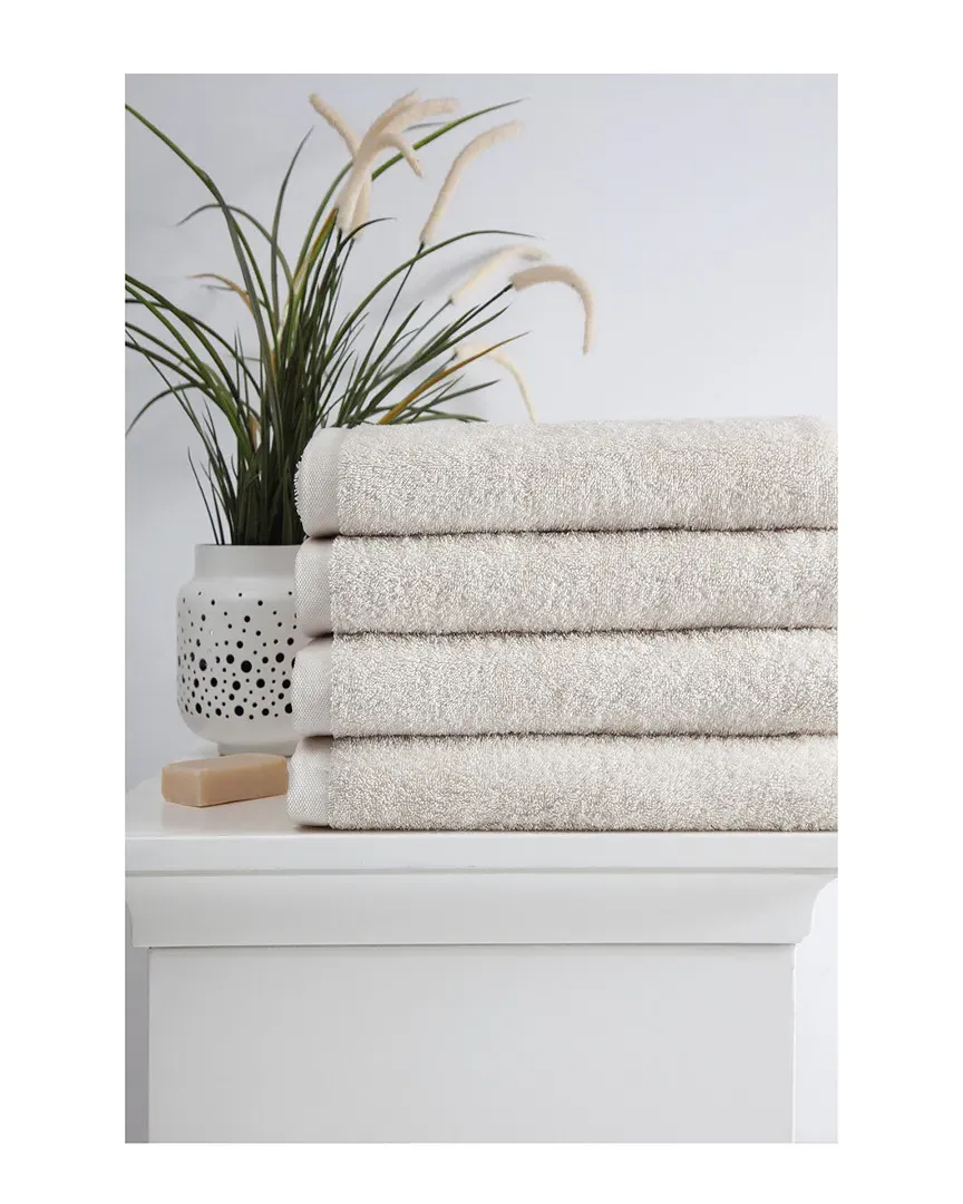 Horizon Bath Towel Set of 4 - Cream, Turkish Cotton image