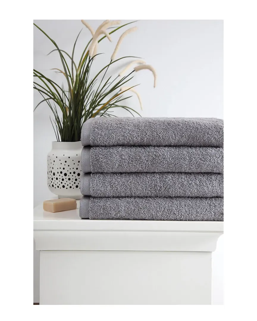 Horizon Bath Towel Set of 4 - Grey, Turkish Cotton